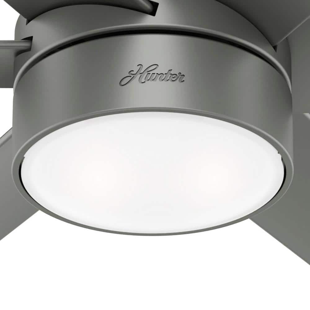 Hunter Solaria 60 in Integrated LED IndoorOutdoor Matte Silver Ceiling Fan with Light Kit and Wall Control