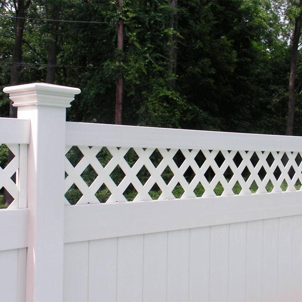 Weatherables Ashton 6 ft. H x 8 ft. W White Vinyl Privacy Fence Panel Kit PWPR-LAT-6X8