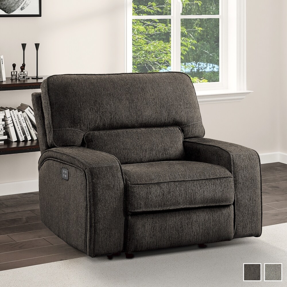 Eymard Chenille Fabric Power Reclining Chair