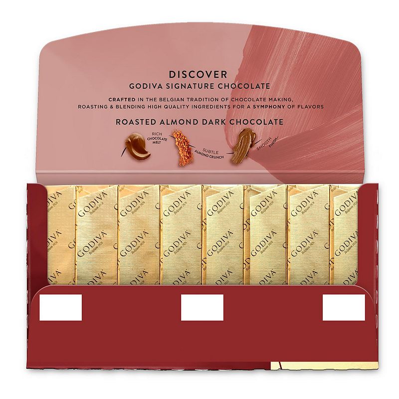 Godiva Signature 12 Pack of 8 Roasted Almond Dark Chocolate Mini Bars