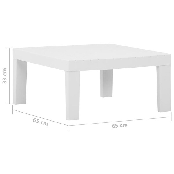 vidaXL Patio Lounge Table Plastic White