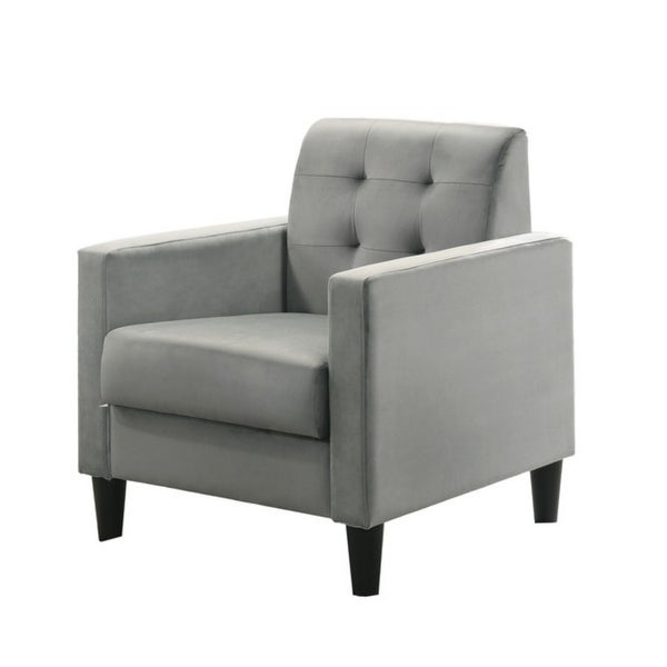 Button Tufted Velvet Upholstered Accent Chair and End Table Living Room Set - 28