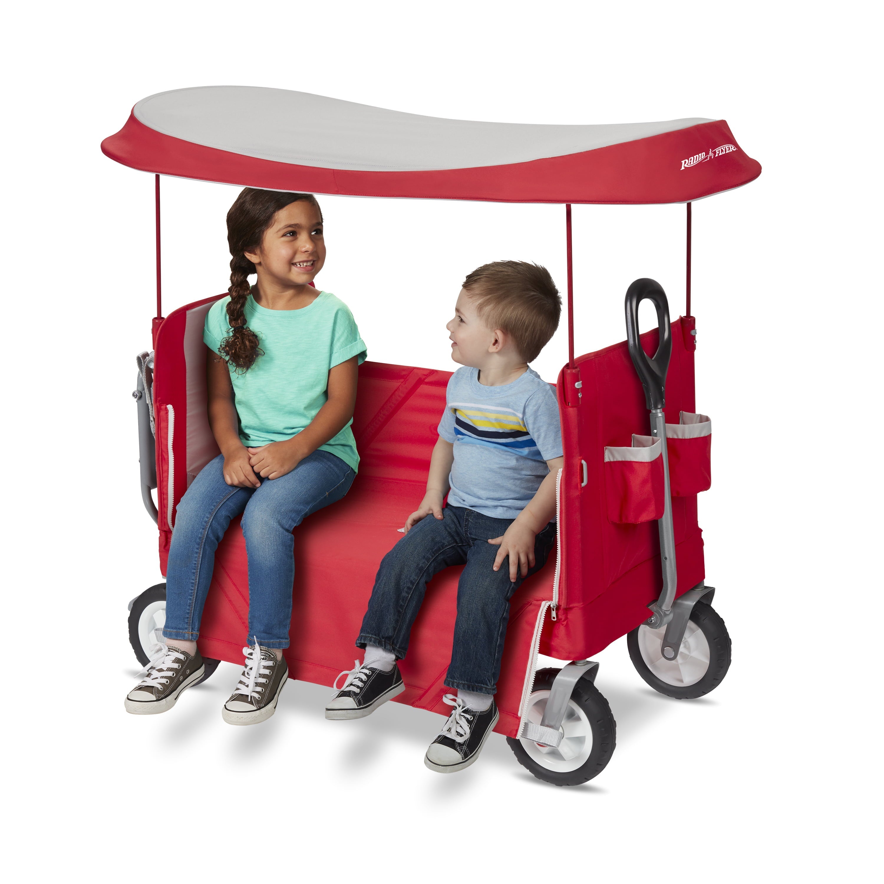 Radio Flyer, 3-in-1 Tailgater Wagon with Canopy, Folding Wagon, Red