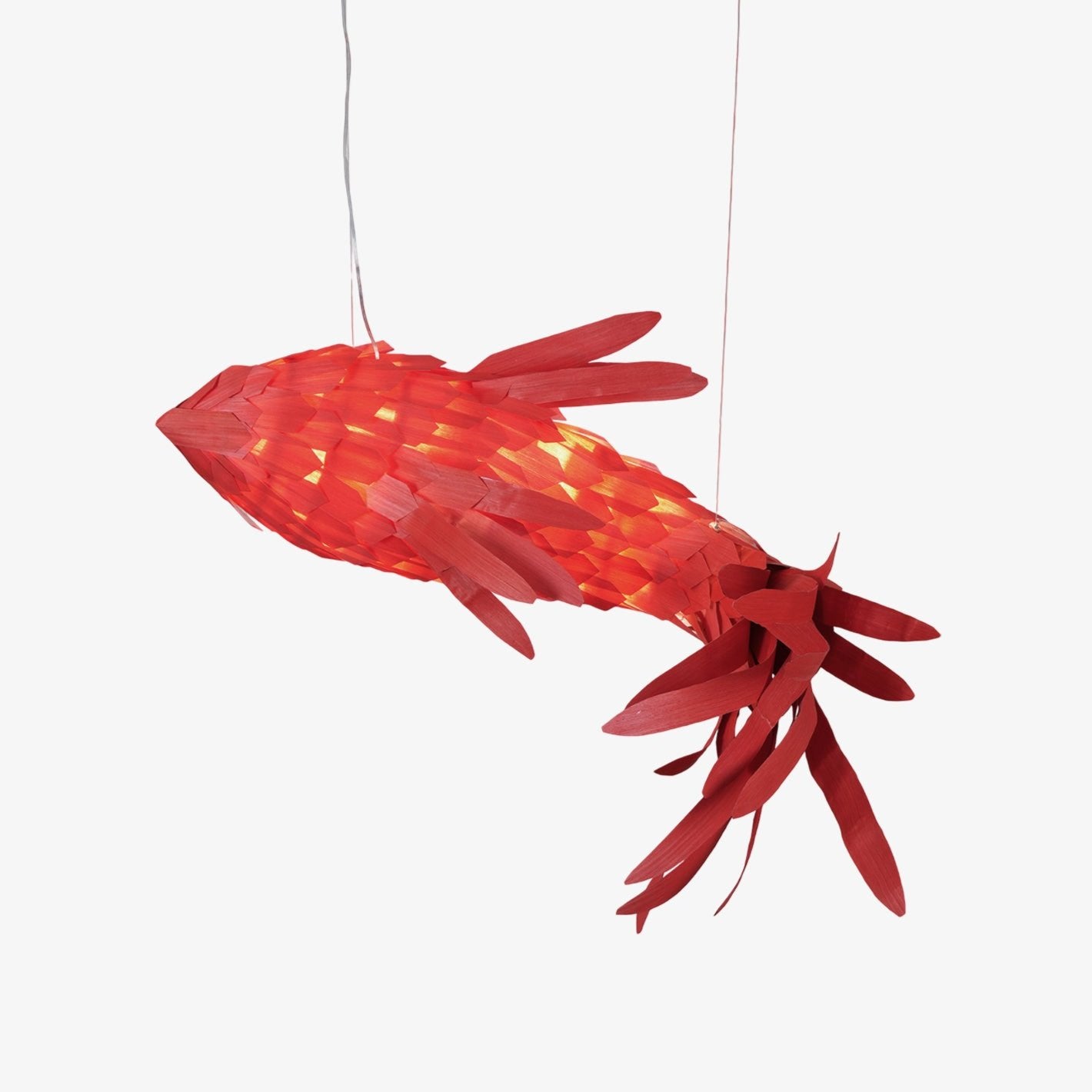 Crimson Swirl Koi Chandelier