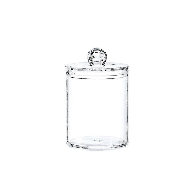 2pcs 10 Oz Holder Dispenser Clear Plastic Apothecary Jar Set Vanity Makeup Organizer