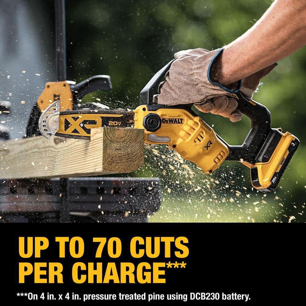 DEWALT 8 in 20Volt LithiumIon Pruning Electric Battery Chainsaw Kit with 3Ah Battery and Charger