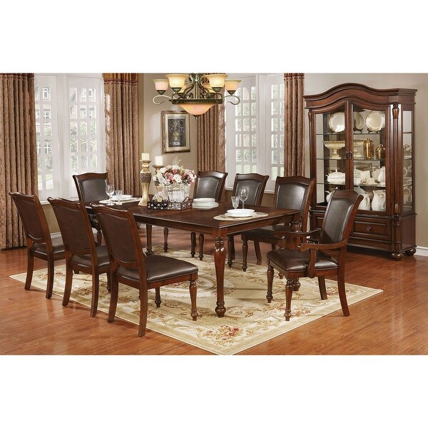 Wooden Dining Table in Brown Finish - Brown Cherry