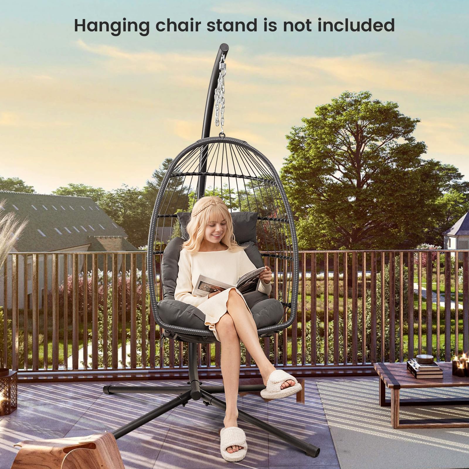 Giantex Foldable Hanging Egg Chair - Egg Swing Hammock Chair