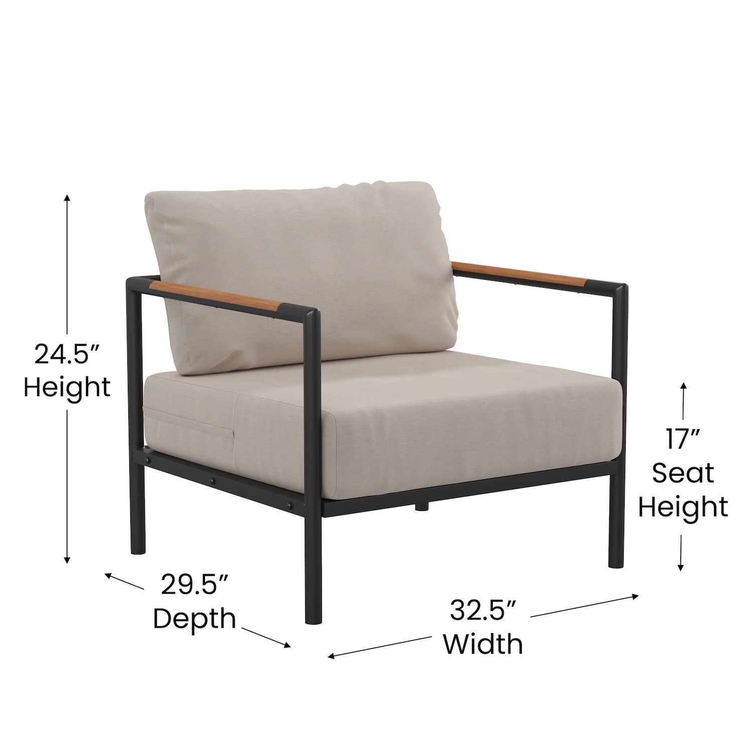 Flash Furniture Indoor / Outdoor Patio Arm Chair