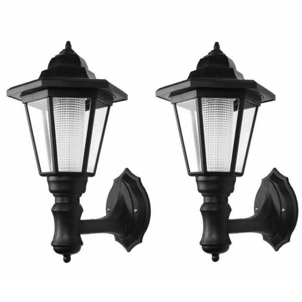 2pcs Waterproof Wall Mount Solar Lights Outdoor Pathway Gate Bright White Lamp Automatic Induction