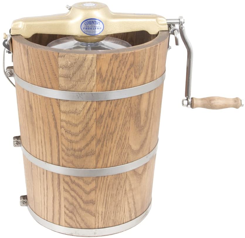 6 qt Country Ice Cream Maker – Classic Wooden Tub – Hand Crank