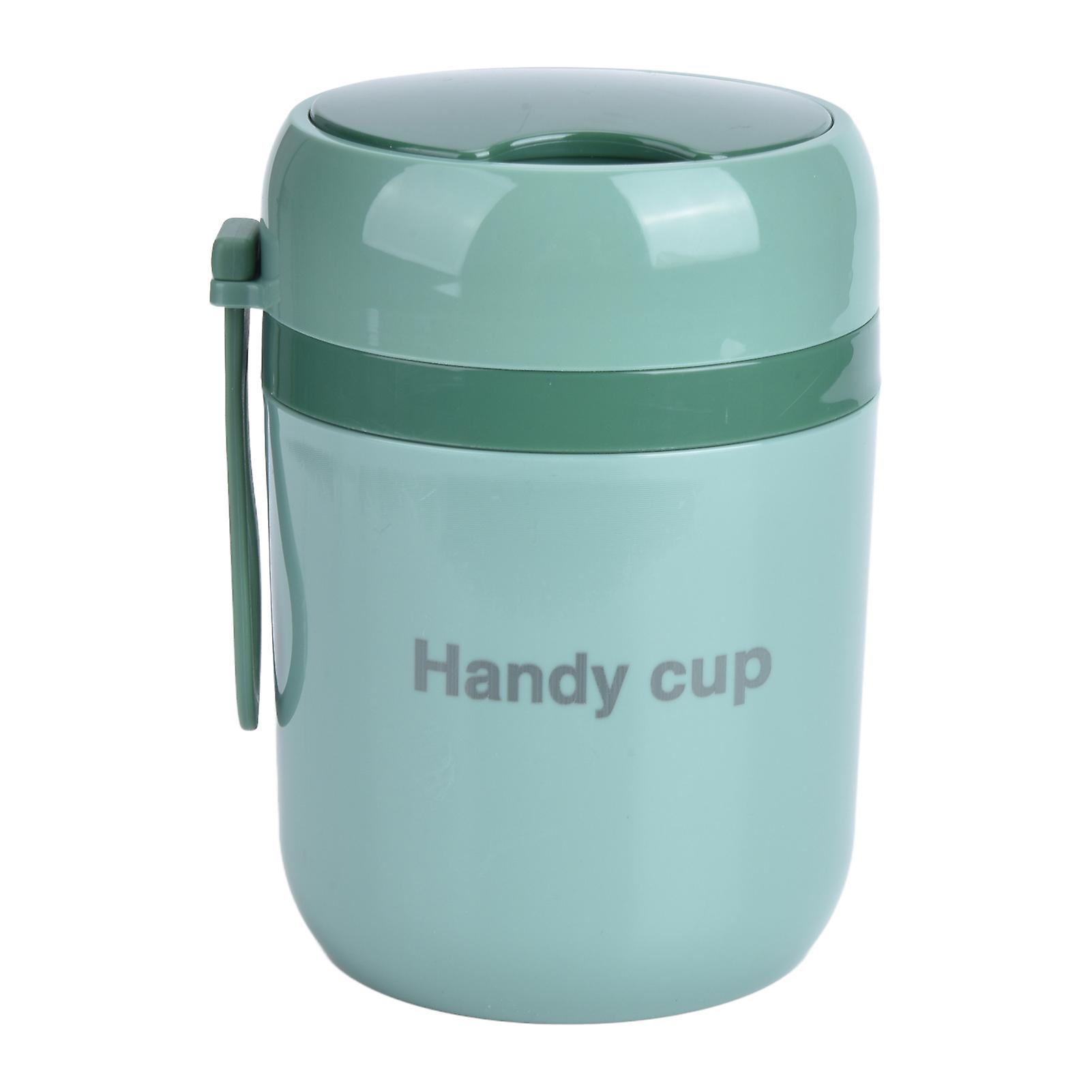 Insulated Soup Containers 500ml Double Anti Scald Heatable Insulated Food Container with Foldable Spoon for Office SchoolNordic Green