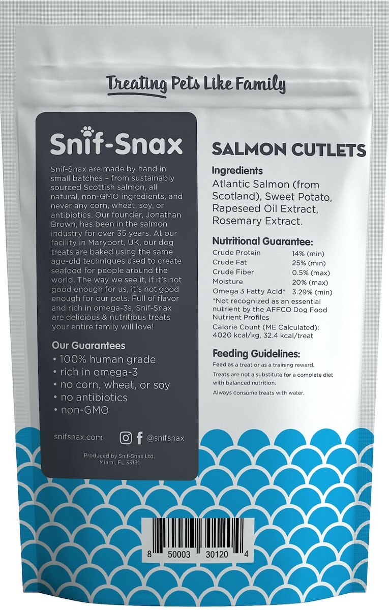 Snif-Snax Smoked Salmon and Sweet Potato Cutlets Grain-Free Dog Treats