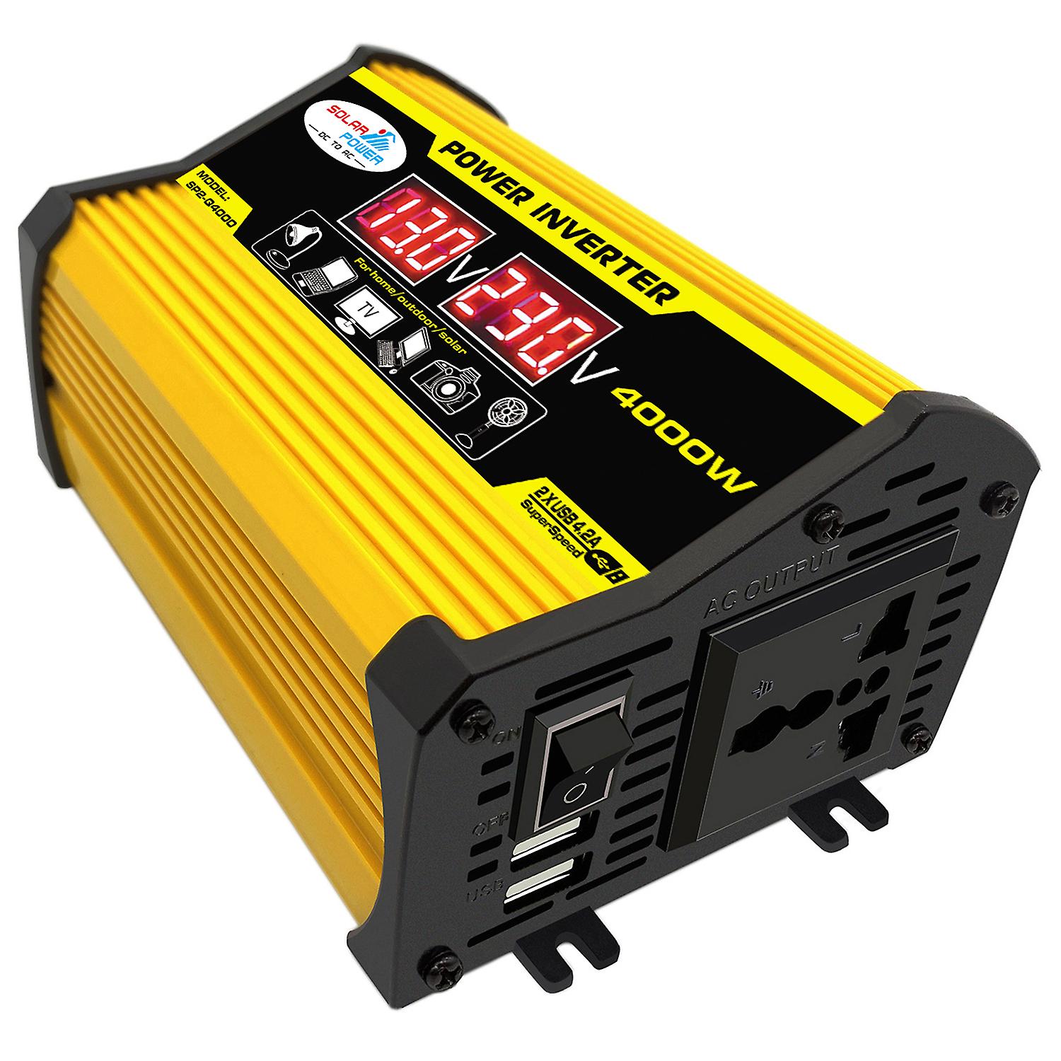 Modified Sine Wave Inverter High Frequency 4000w Peak Power Watt Power Inverter Dc 12v To Ac 110v Converter Car Power Charger Inverter With 2.1a Dual