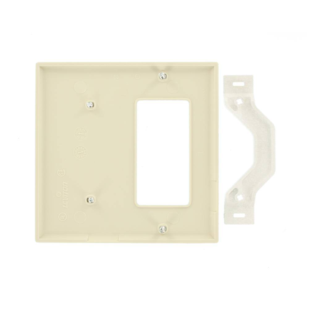 Leviton Almond 2-Gang 1-Toggle1-Blank Wall Plate (1-Pack) 80708-T