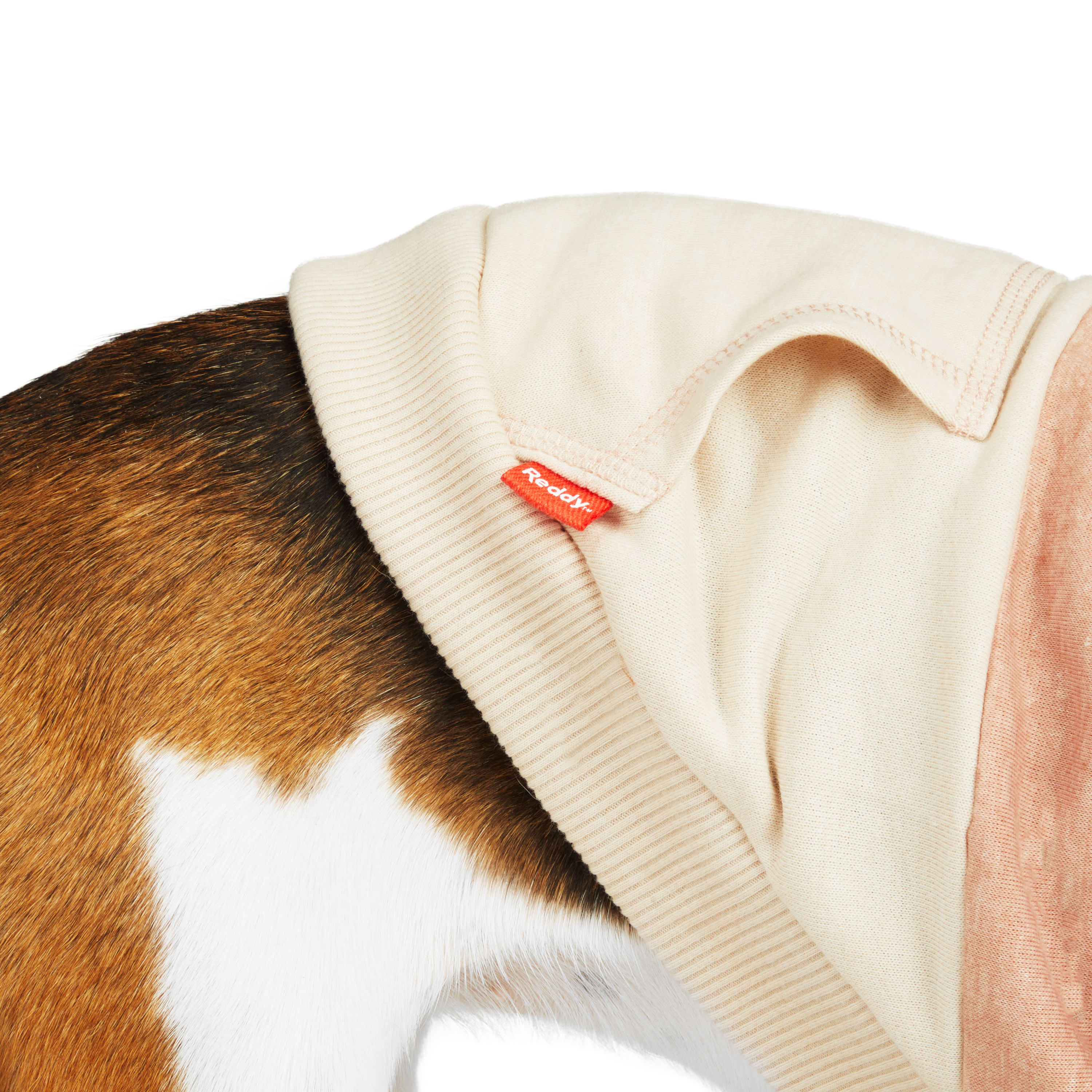 Reddy Pink/Taupe Colorblock Dog Hoodie， Small