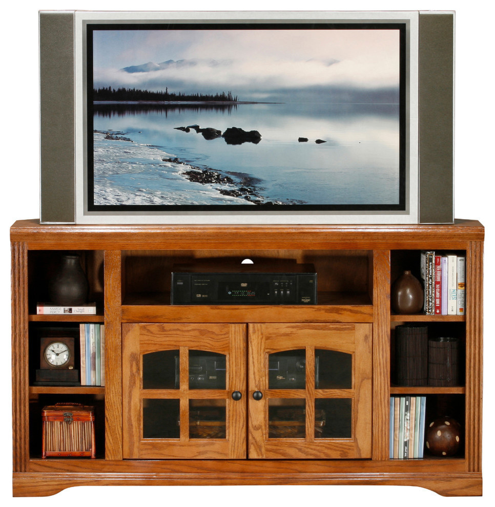 Eagle Furniture Oak Ridge 55 quotCorner Entertainment Console   Transitional   Entertainment Centers And Tv Stands   by Eagle Furniture  Houzz