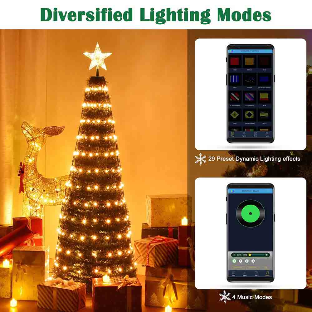 Yescom Pre-lit Artificial Christmas Tree Remote & APP Control