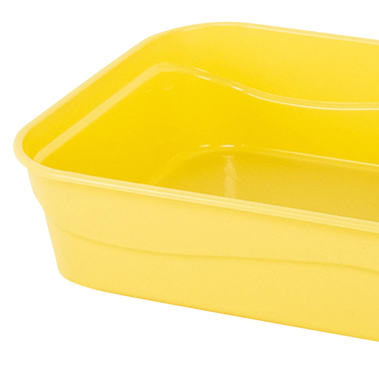 Cat Litter Box High Side Sifting Litter Box Open Litter Box Prevent Sand Leakage Kitten Potty  Tray for Kitty Rabbit Yellow