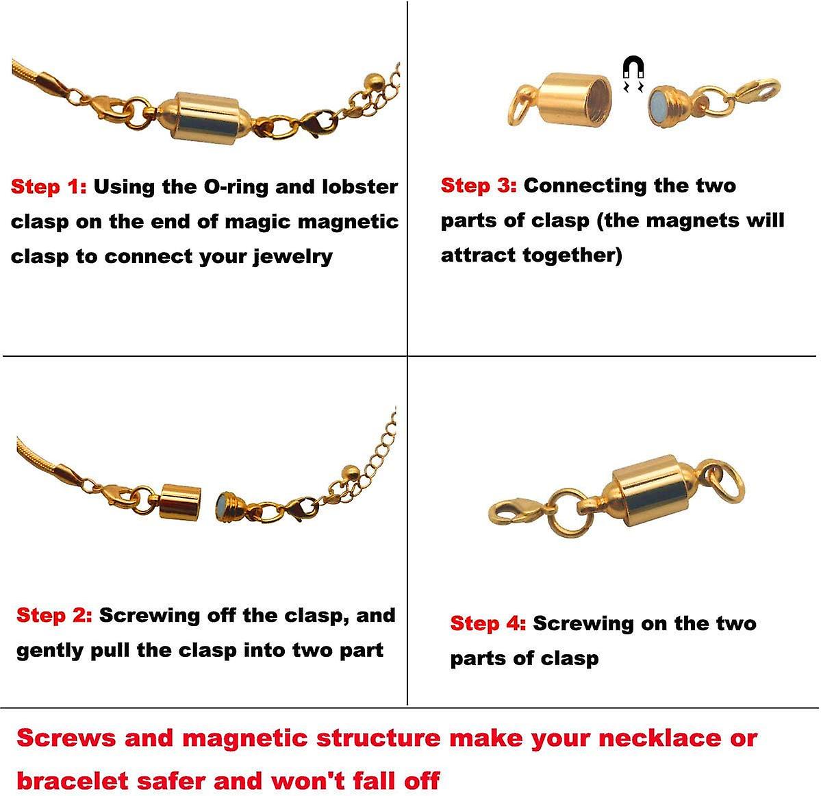 Screw Locking Magnetic Necklace Clasps And Closures Safety Easy Jewelry Clasps 6mm Light And Small Keep The Clasp In Back 8pcs Silver