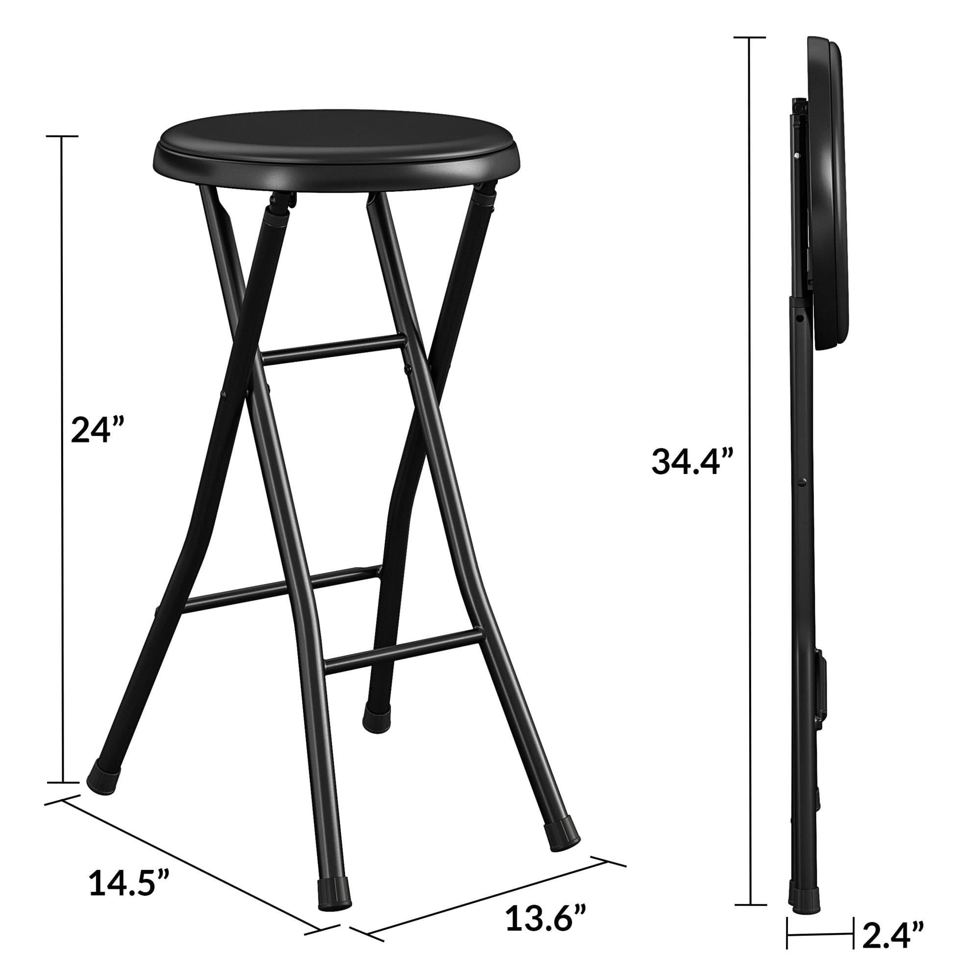 Mainstays Folding Metal Stool, Black