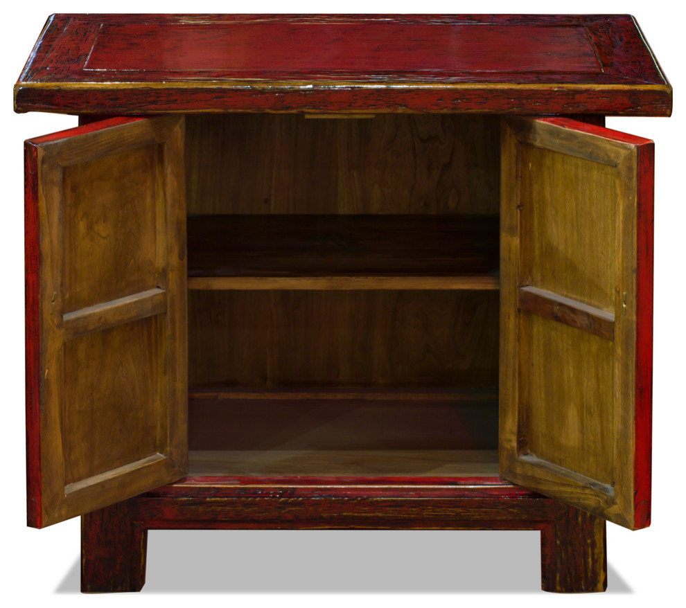 Distressed Red Elmwood Chinese Mandarin Cabinet   Asian   Accent Chests And Cabinets   by China Furniture and Arts  Houzz