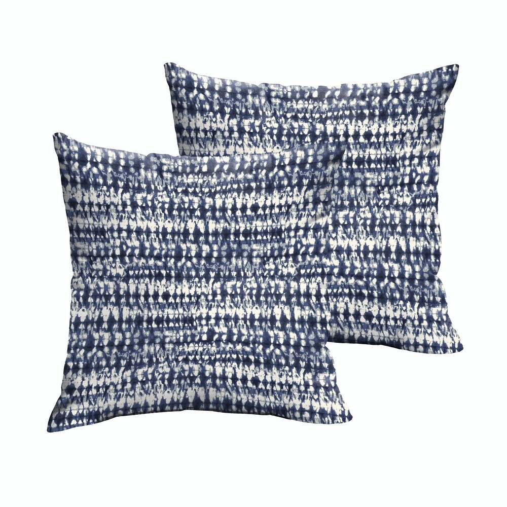 Porter Indigo and Navy Graphic Indoor/ Outdoor Knife Edge Square Pillow Set