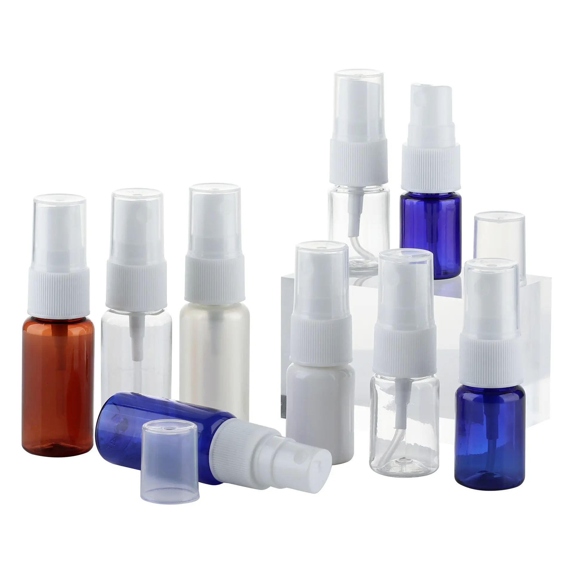 5ml 10ml 15ml Small Transparent Cosmetics Mist PET Sprayer Bottle Clear Plastic Bottles With Pump