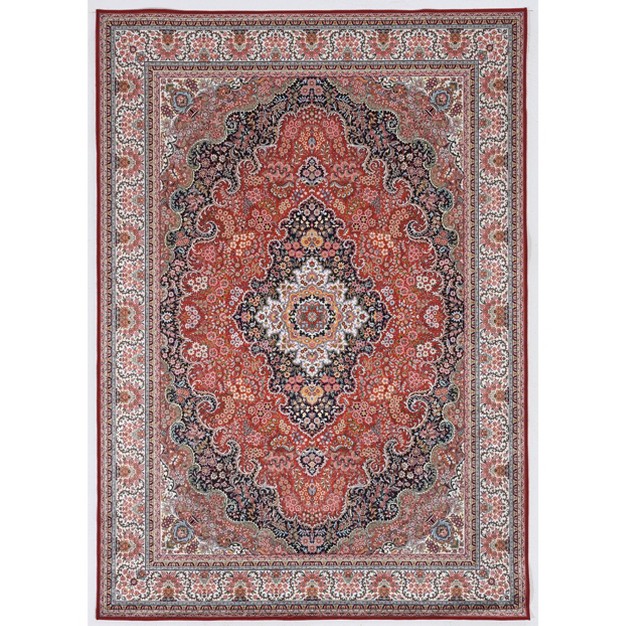 Emerald Sanlin Rug Red ivory Linon