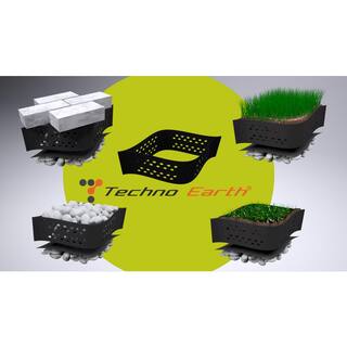 Techno Earth 9 ft. x 17 ft. x 4 inch Geocell Black Honeycomb Ground Grid HDPE Plastic Paver (160 sq. ft.) GEOC04