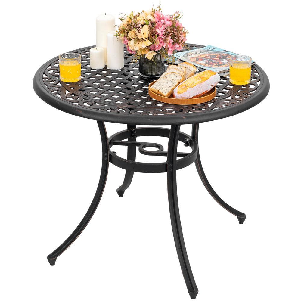 Nuu Garden Cast Round Aluminum Bistro Table