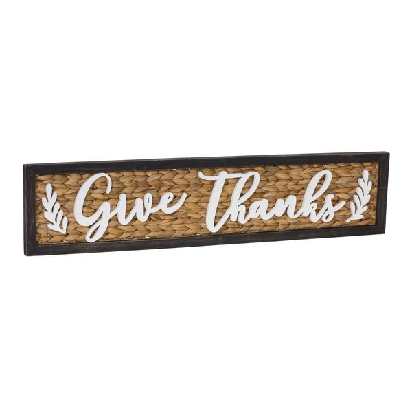 Woven Give Thanks Sign 32L