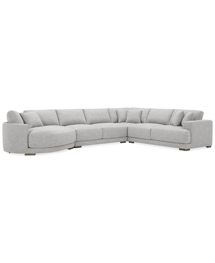 Furniture Vasher 166 4-Pc. Fabric Sectional Sofa with Cuddler