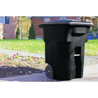 Toter 96 Gallon Black Rolling Outdoor GarbageTrash Can with Wheels and Attached Lid 79296-R2200