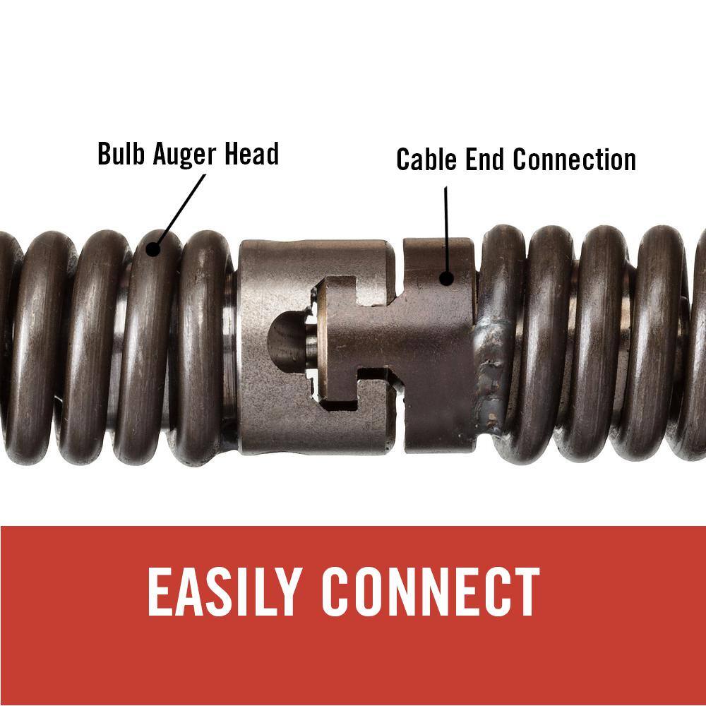 RIDGID T-202 1-18 in. Bulb Auger Drain Cleaning Cable Attachment Fits 38 in. Inner Core  58 in. Sectional Cables 62995