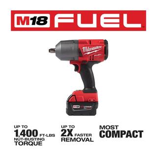 MW M18 FUEL 18V Lithium-Ion Brushless Cordless 12 in. Impact Wrench Kit with 4-12 in.5 in. Grinder 2767-21B-2880-20