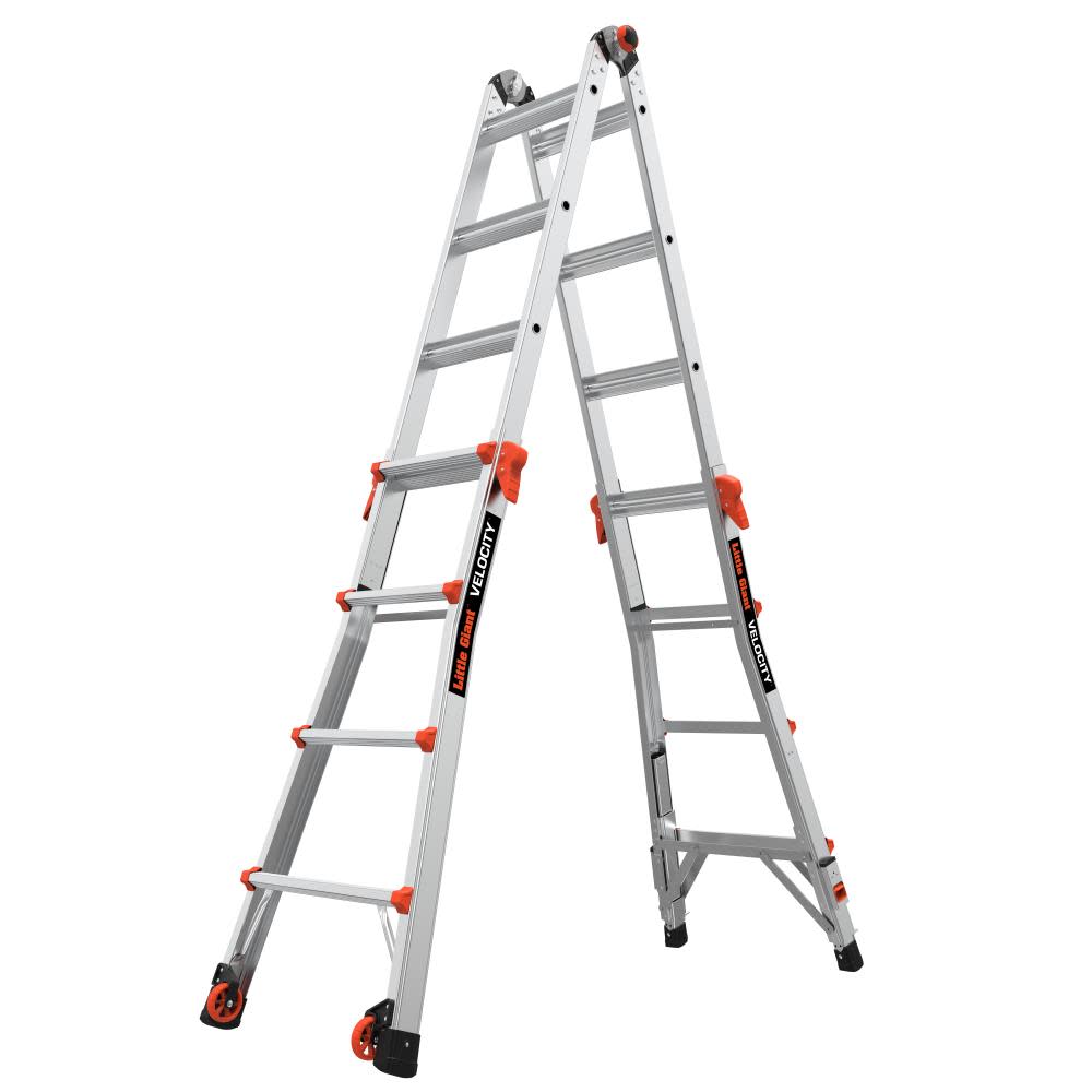 Velocity, Model 17 - ANSI Type IA - 300 lb Rated, Aluminum Articulated Extendable Ladder with Ratchet Levelers