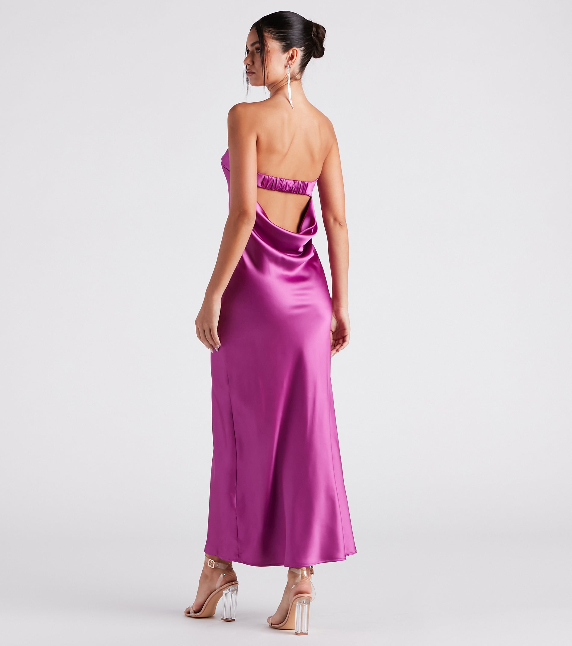 Jaylee Strapless Satin Formal Dress