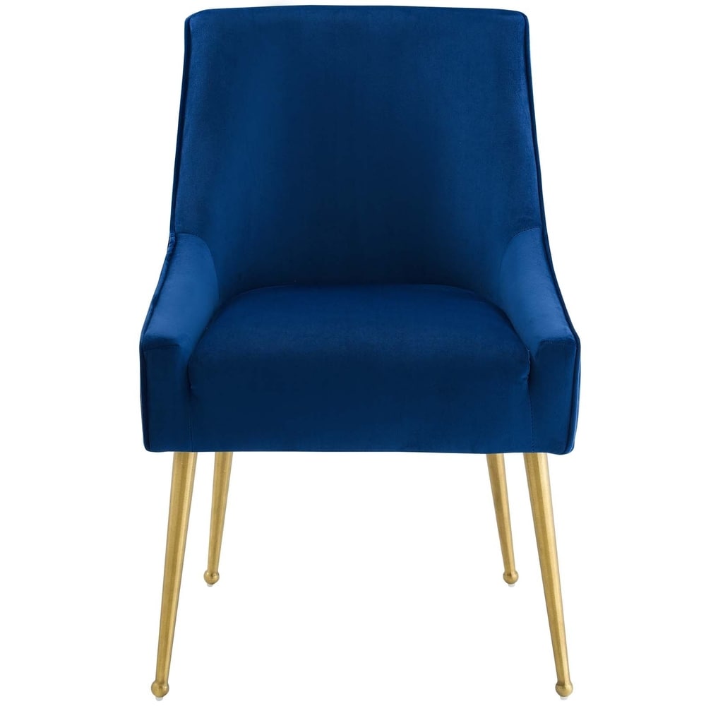 Pleated Back Upholstered Performance Velvet Dining Chair