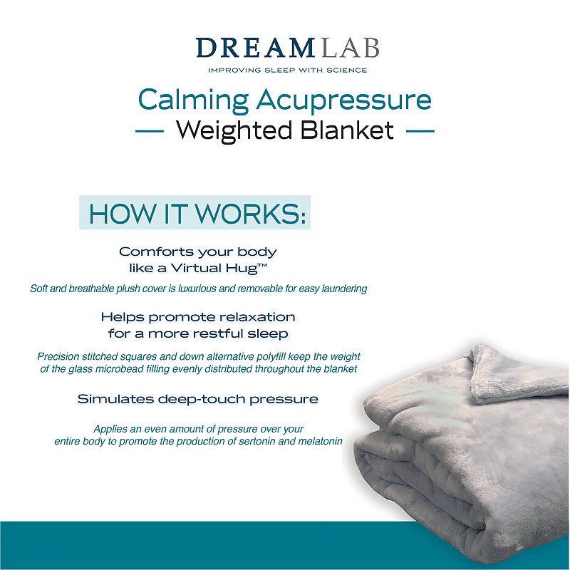 Dream Lab Acupressure Comfort 15 lb Weighted Blanket with Removable Cover