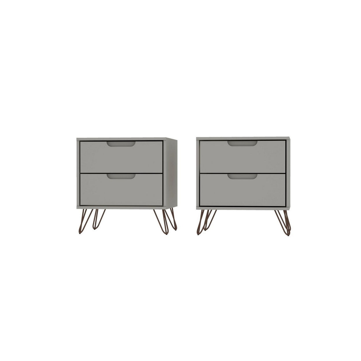 Rockefeller Off White  2-Drawer and Nature Nightstand (Set of 2)