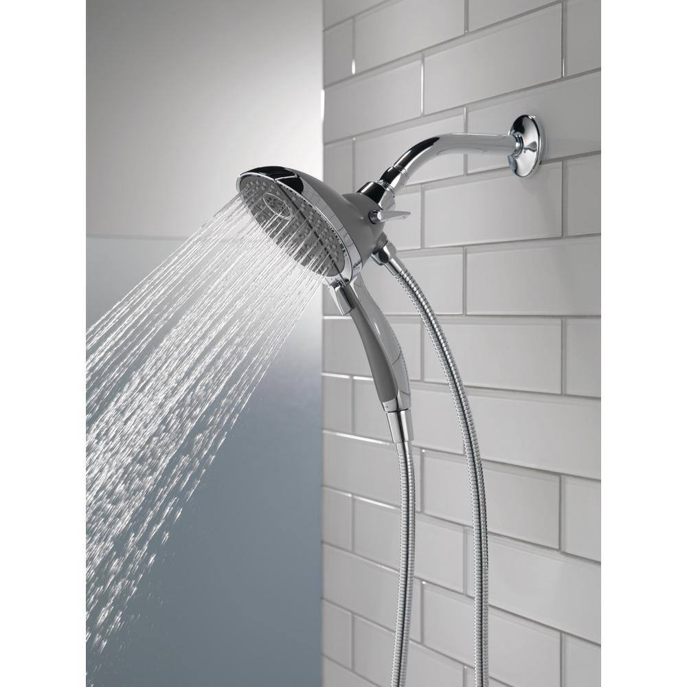 Delta In2ition 4-Spray Patterns 2.50 GPM 5 in. Wall Mount Dual Shower Heads in Chrome 58467