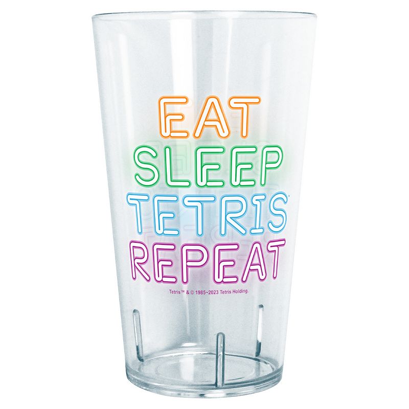 Tetris Eat Sleep Tetris Repeat Neon Sign 24-oz. Tritan Tumbler