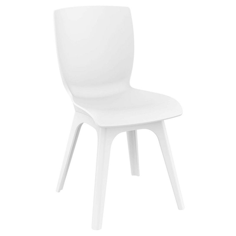 33.5 White Solid Refined Patio Dining Chair