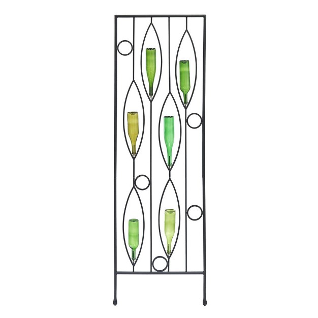 Vinifera Bottle Decorative Iron Garden Trellis Black Powder Coat Finish