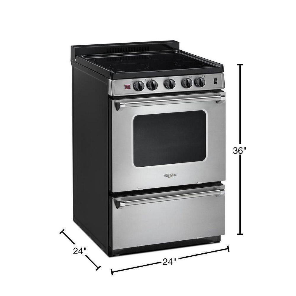 Whirlpool 2.96 cu. ft. Single Oven Electric Range with Upswept Spill Guard Cooktop in Stainless Steel WFE500M4HS