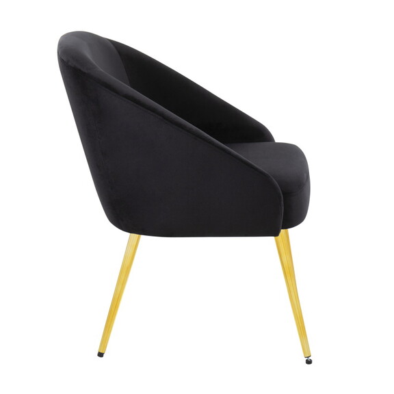 Shiraz Contemporary/Glam Chair in Gold Metal and B...