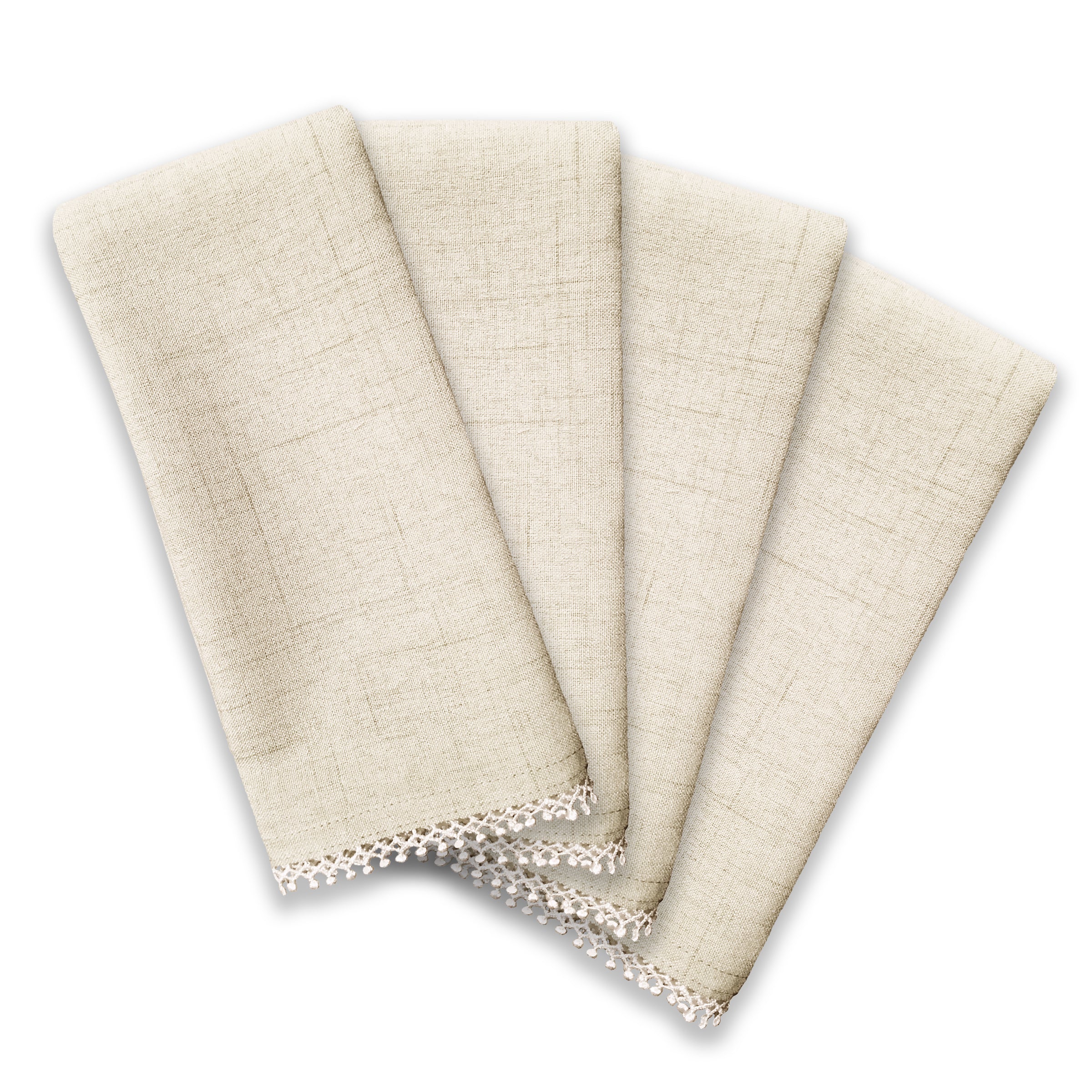 French Perle Natural 19x19 Napkins, Set of 4