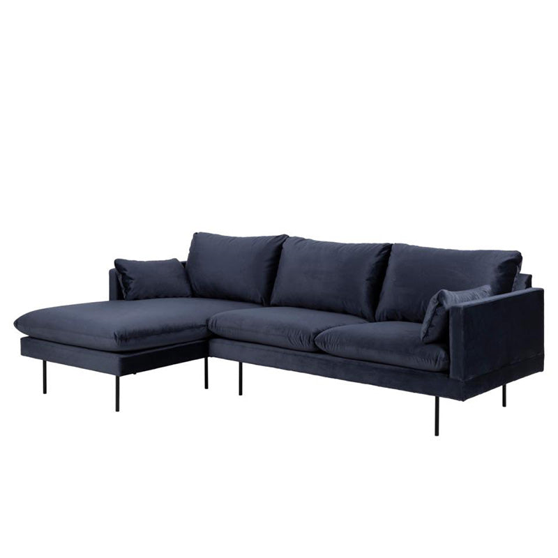 AKEMI 3 Seater Sofa with Left Chaise - Blue