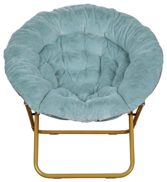 Gwen 38 quotOversize Faux Fur Folding Saucer Moon Chair   Contemporary   Armchairs And Accent Chairs   by clickhere2shop  Houzz